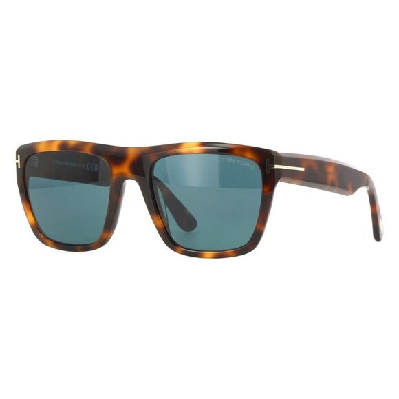 New TOM FORD Alberto Havana Square FT1077/S 53V Sunglasses Women - Picture 1 of 4